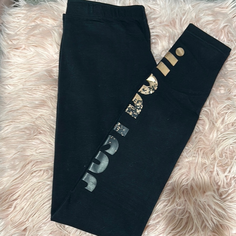 Nike Black Leggings with Metallic Accents